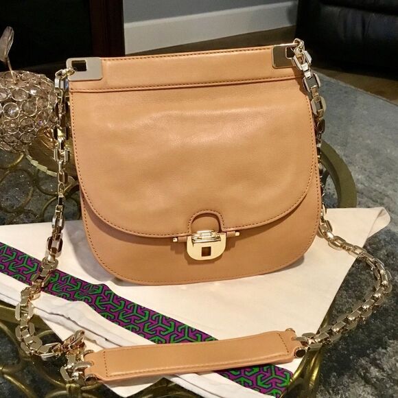 TORY BURCH CROSSBODY BAG TURN-LOCK GOLD CHAIN HARDWARE - Picture 1 of 12